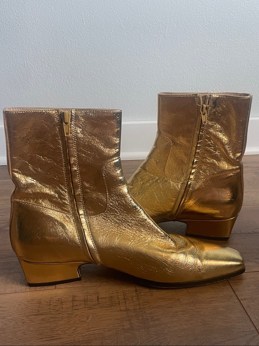 Steve Madden Dusty Gold Metallic Booties Size 10M - Picture 3 of 9